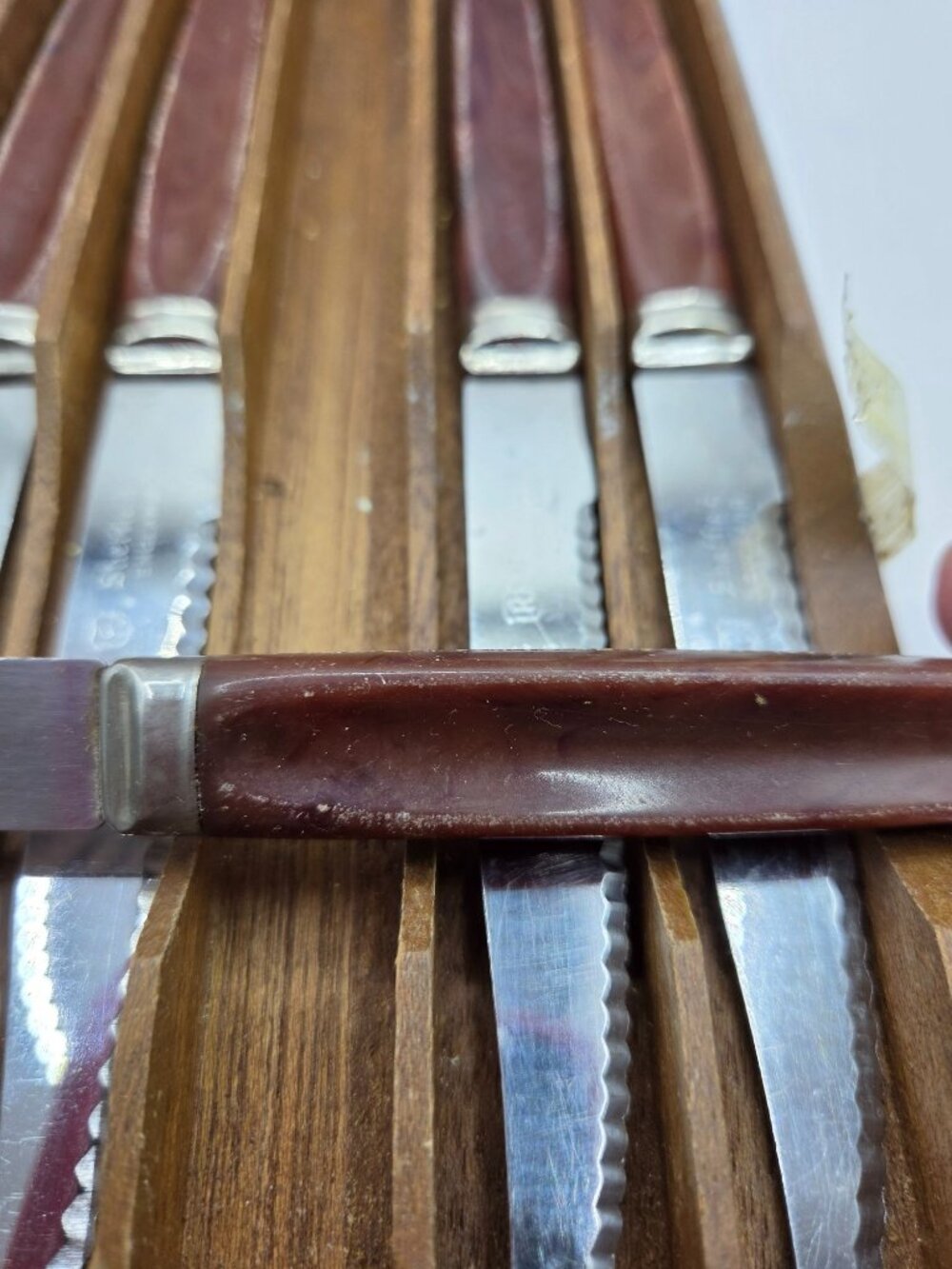 Vtg Regent Sheffield Stainless Steel Steak Knives Set Of 6 Box Made In England - Picture 10 of 12